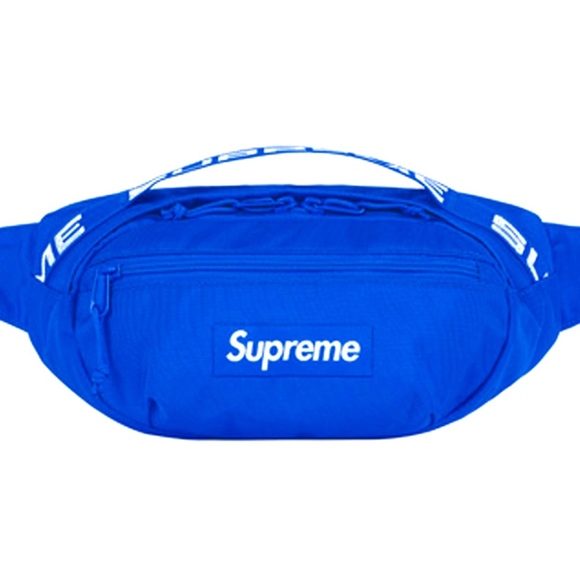 blue supreme fanny pack